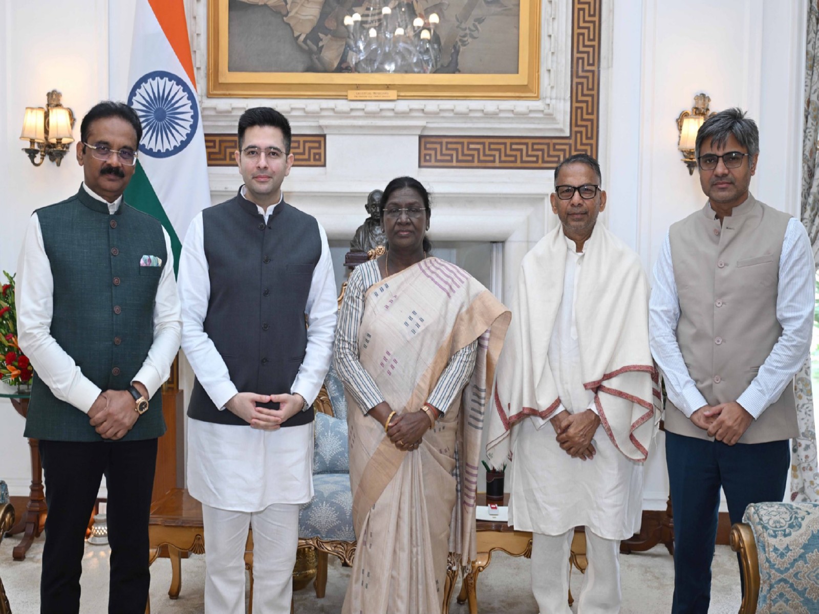 AAP MP Raghav Chadha calls on President Droupadi Murmu (Photo/@@raghav_chadha/X)