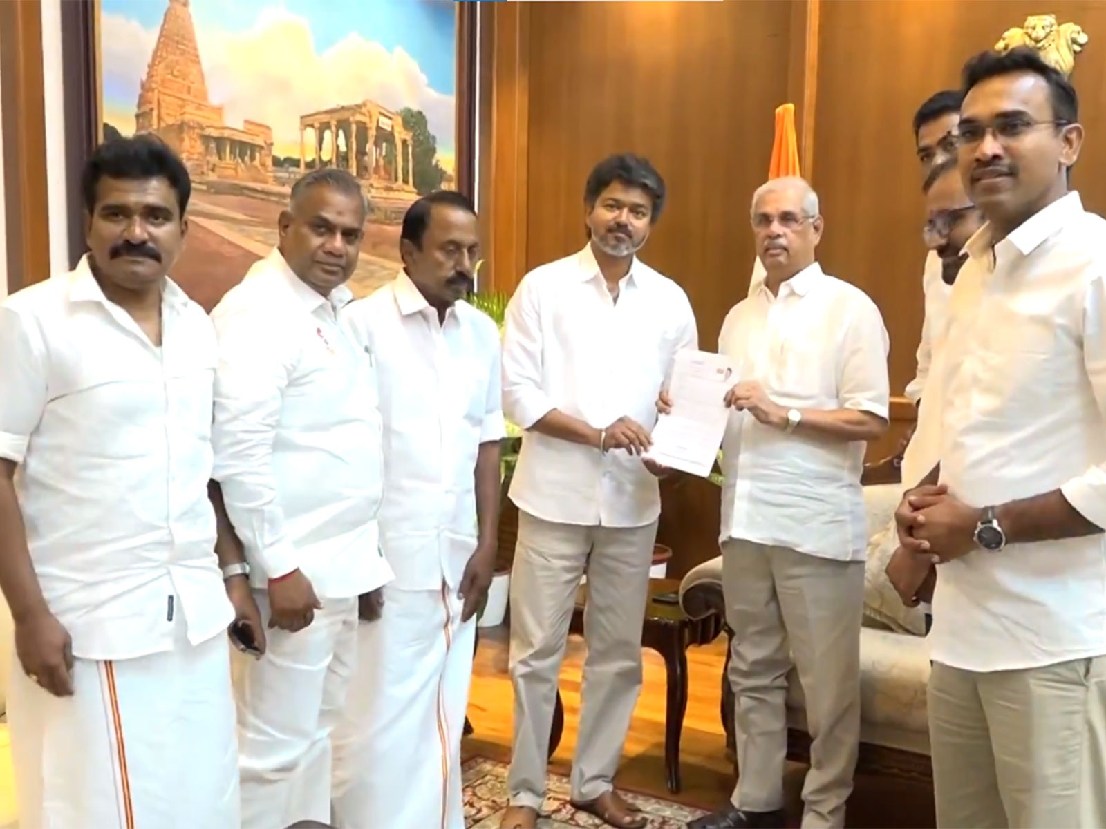 TVK chief Vijay meets Tamil Nadu Governor Rajendra Arlekar (File Photo/ANI)