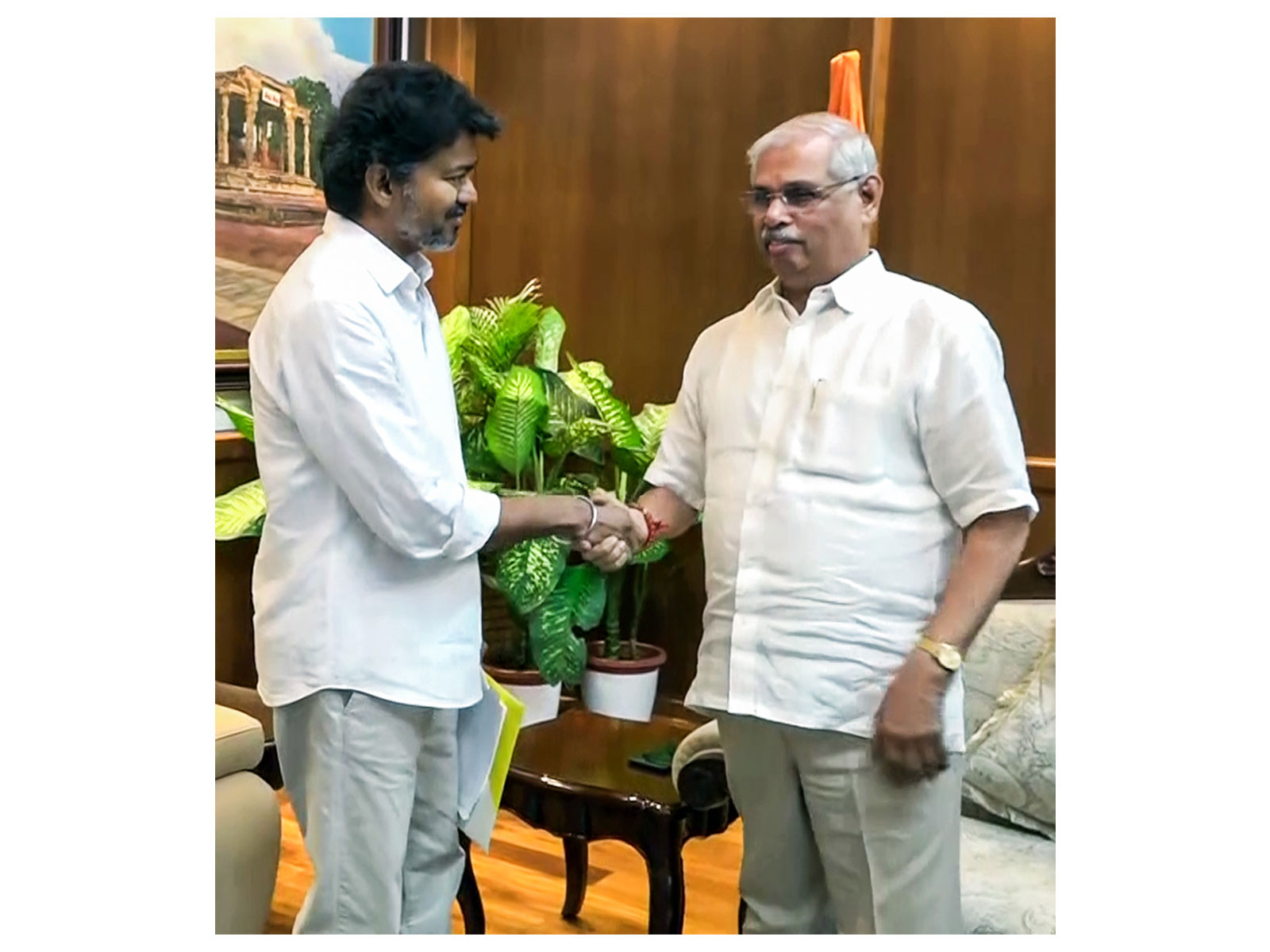 TVK Chief Vijay and Tamil Nadu Governor Rajendra Arlekar (File Photo/ANI)