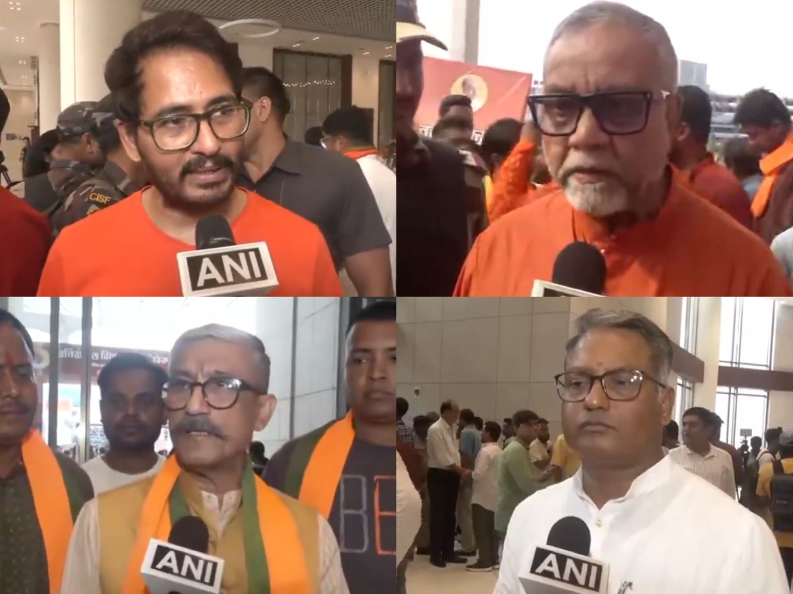 BJP MLA-elect Tapas Roy; BJP MLA-elect Jagannath Chattopadhyay; BJP candidate from Uttarpara, Dipanjan Chakraborty; and BJP MLA-elect Hiran Chatterjee (Photo/ANI) BJP MLA-elect Tapas Roy; BJP MLA-elect Jagannath Chattopadhyay; BJP candidate from Uttarpara, Dipanjan Chakraborty; and BJP MLA-elect Hiran Chatterjee (Photo/ANI)
