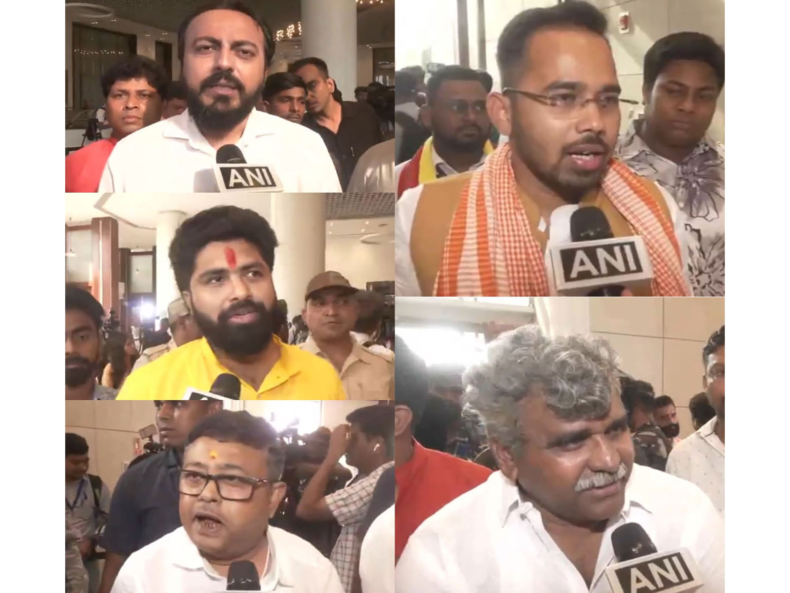 BJP MLA-elect Jitendra Tewari; BJP MLA-elect Santu Pan; BJP MLA-elect Dibyendu Adhikari; BJP MLA-elect Arijit Roy; and BJP MLA-elect Indranil Khan (Photo/ANI)