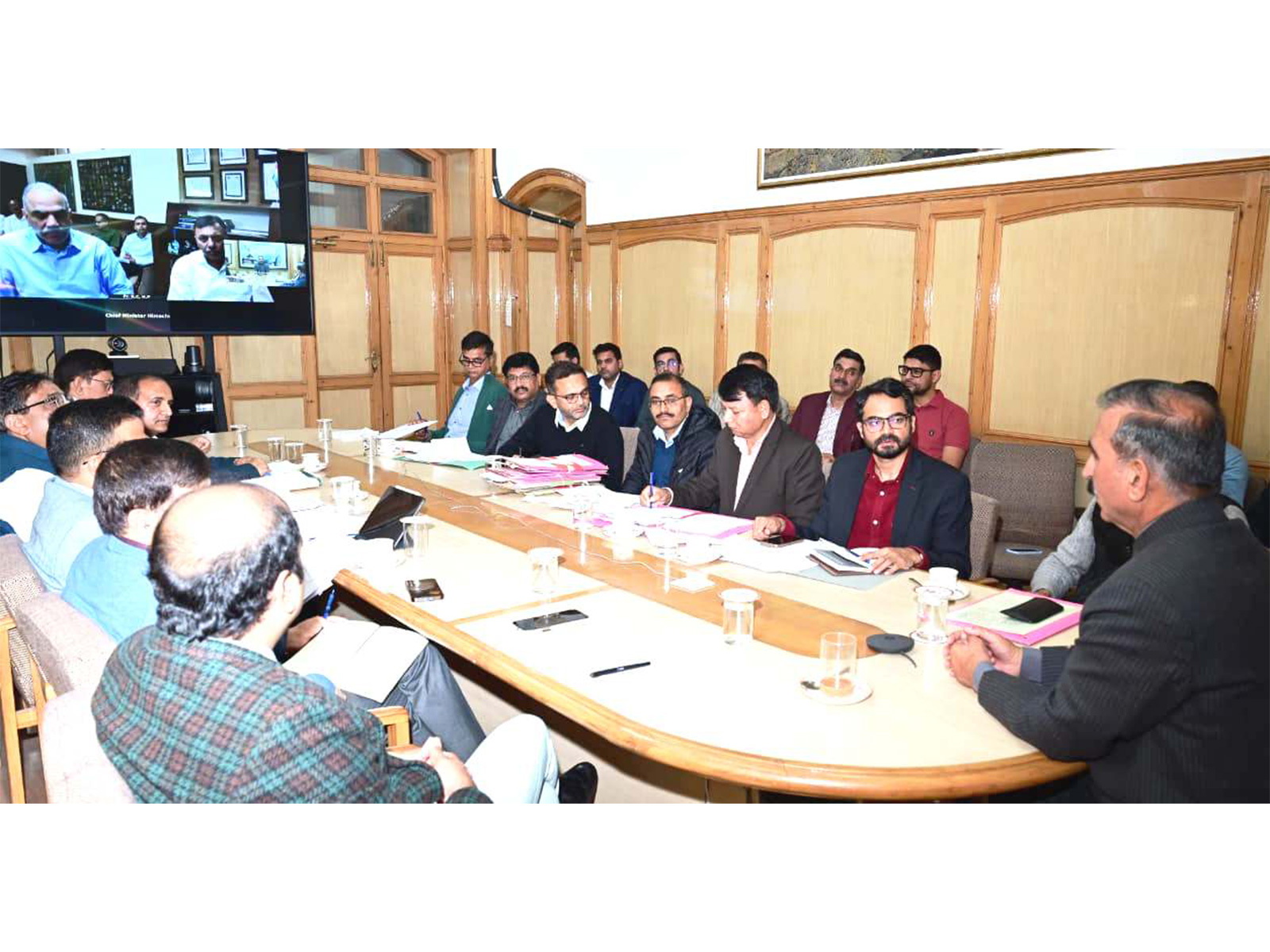 Himachal Pradesh CM Sukhvinder Singh Sukhu chairing General Administration Department's meeting (Photo/CMO)