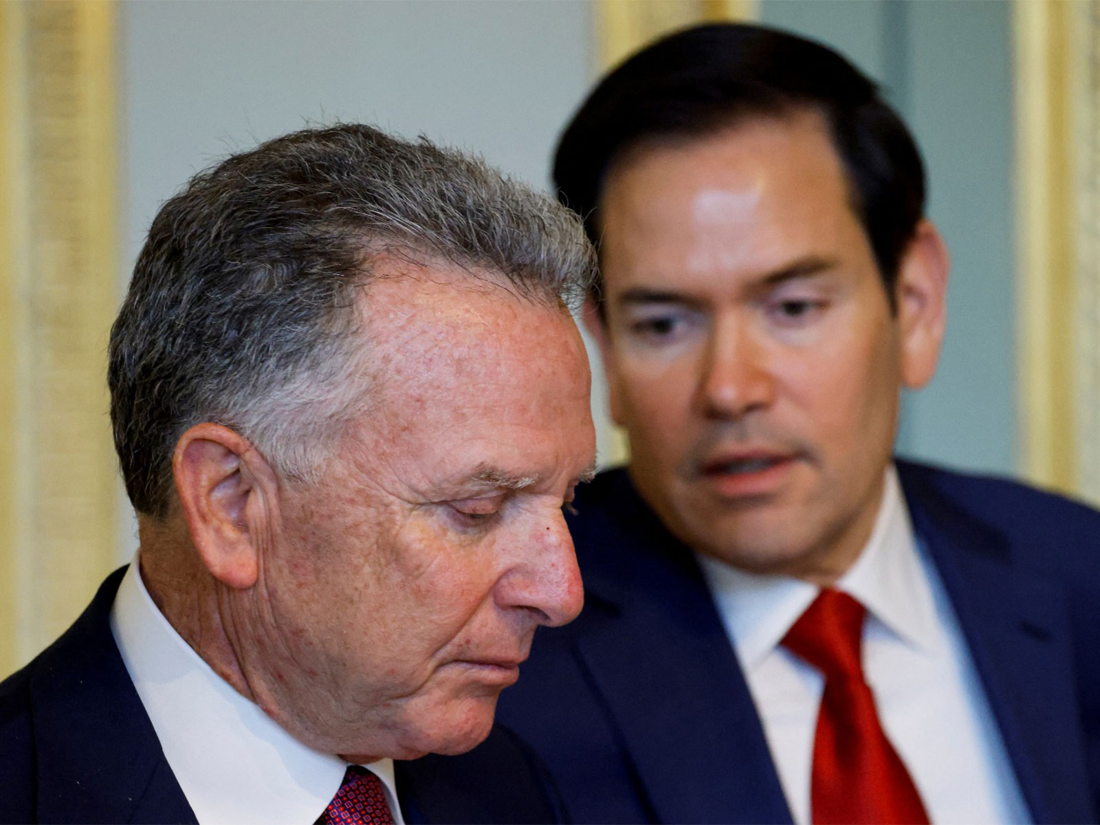US Secretary of State Marco Rubio (back) and US Special Envoy Steve Witkoff (front) (Photo/Reuters)