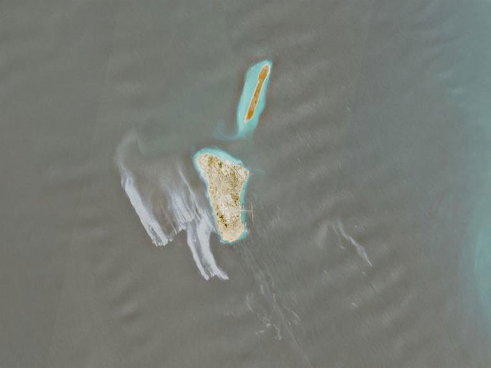An image from the Europe Space Agency’s Copernicus Sentinel-2 satellite showing a slick off Kharg Island on Wednesday (Photo/Reuters)