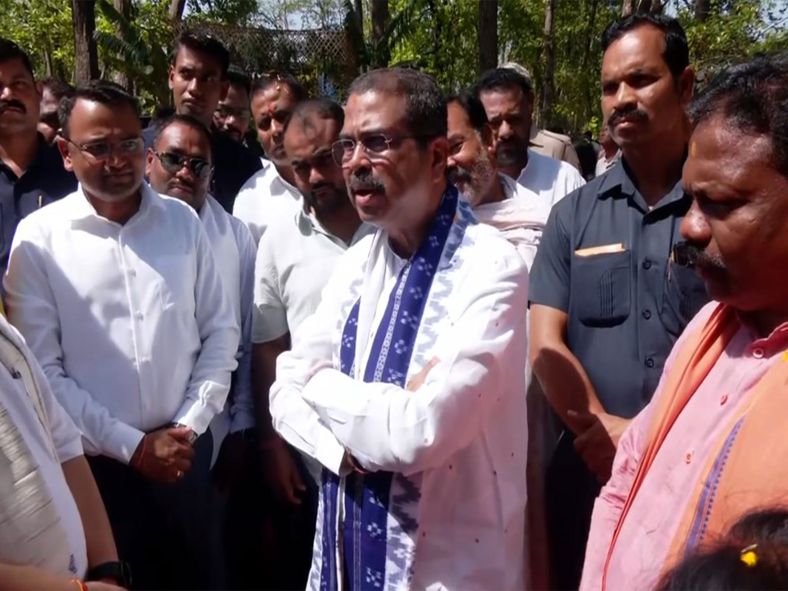 Union Minister Dharmendra Pradhan  in the Sambalpur district of Odisha (Photo/ANI)