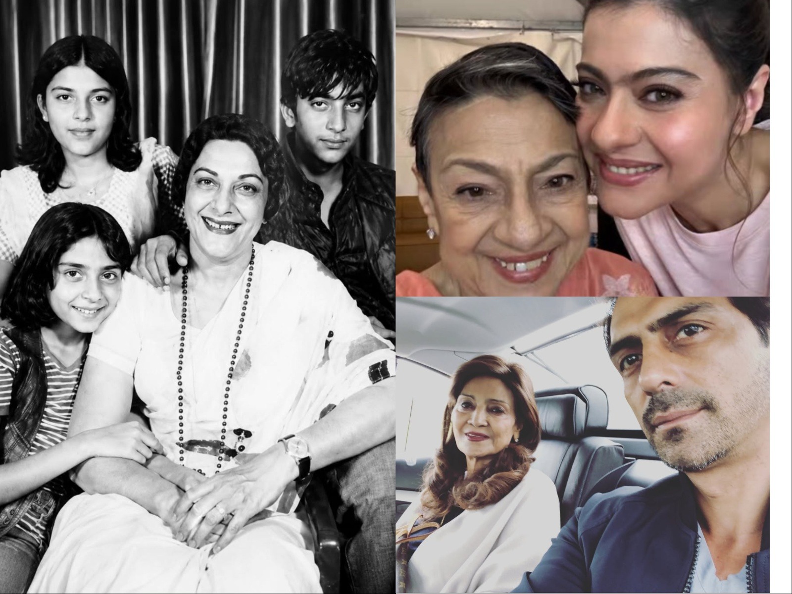 L-R Nargis Dutt with Sanjay Dutt (Photo/Instagram@SanjayDutt), Kajol with mother (Photo/Instagram@Kajol) and Arjun Rampal with mother (Photo/Instagram@ArjunRampal)