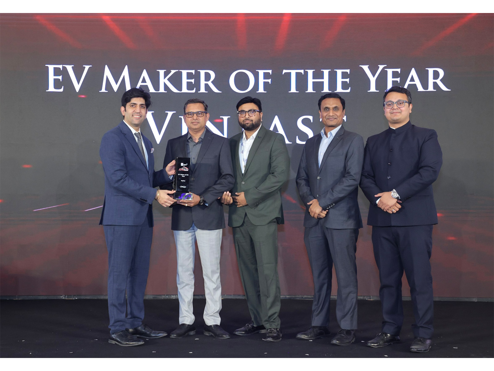 Bhartendu Singh (second from left), CMO of VinFast India, receives an award from the organizers of the Times Drive Auto Summit and Awards 2026 Bhartendu Singh (second from left), CMO of VinFast India, receives an award from the organizers of the Times Drive Auto Summit and Awards 2026