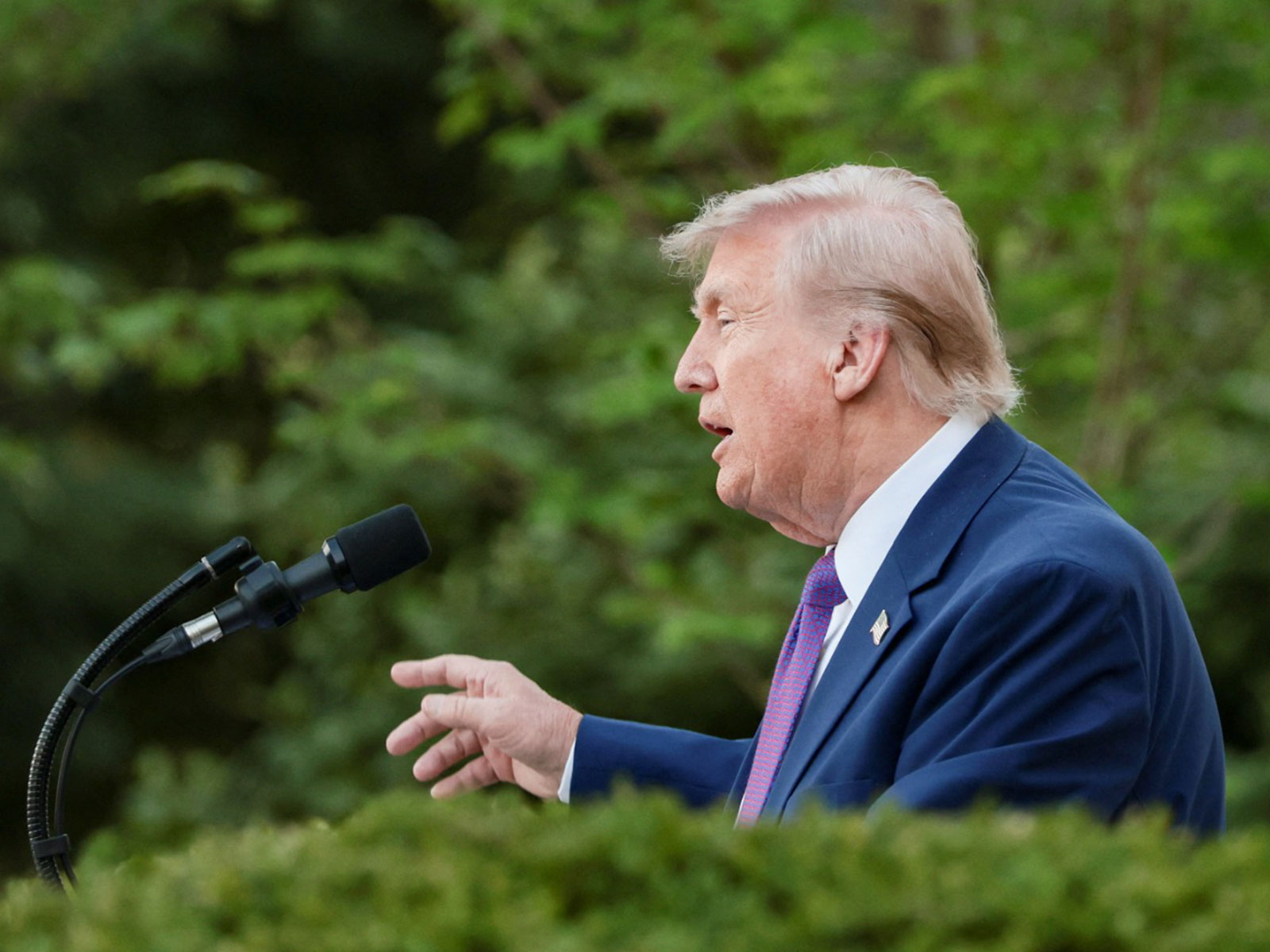 Trump speaks at the second Rose Garden dinner (Photo/ Reuters)
