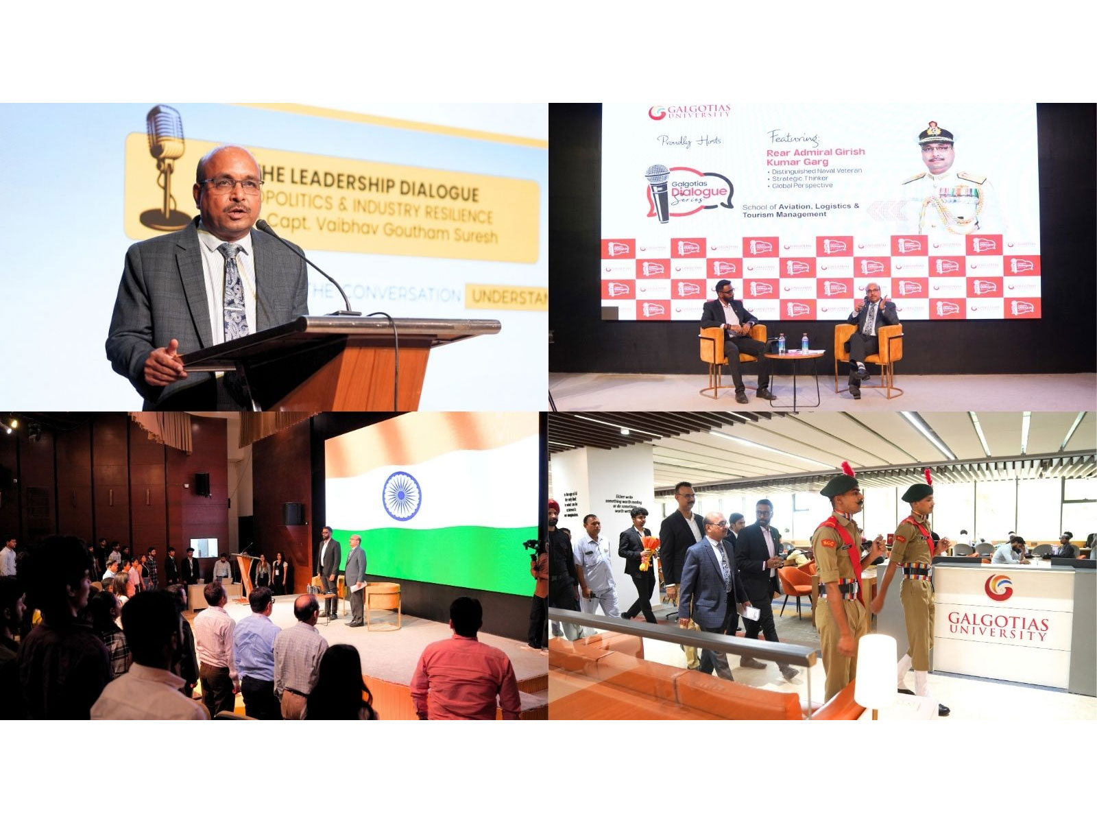Rear Admiral GK Garg (Retd.) engaged with students at Galgotias University on geopolitics, maritime security, global trade, and leadership in an increasingly uncertain world