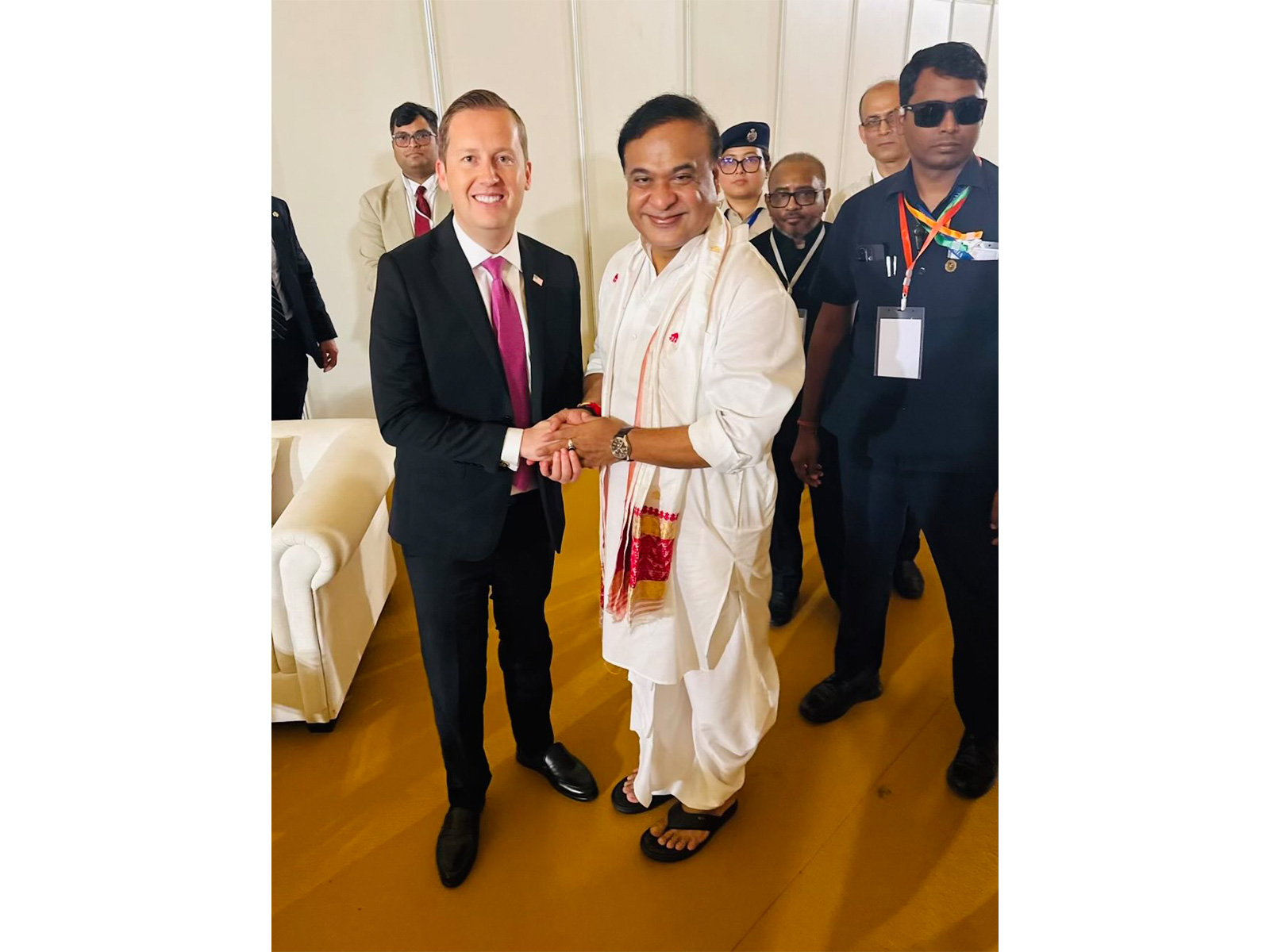 US Ambassador to India Sergio Gor with Assam Chief Minister Himanta Biswa Sarma (Photo/X@USAmbIndia)