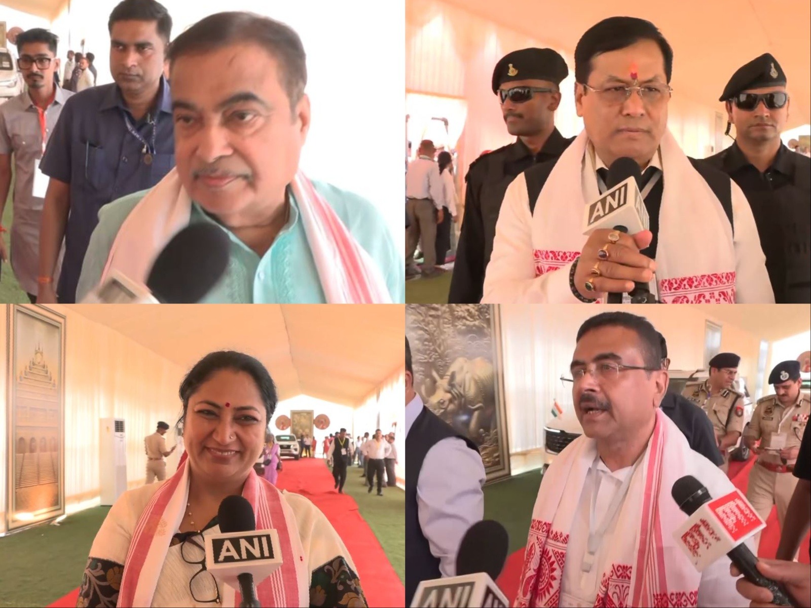 Union Minister Nitin Gadkari, Union Minister Sarbananda Sonowal, Delhi Chief Minister Rekha Gupta, West Bengal CM Suvendu Adhikari (Photo/ANI)