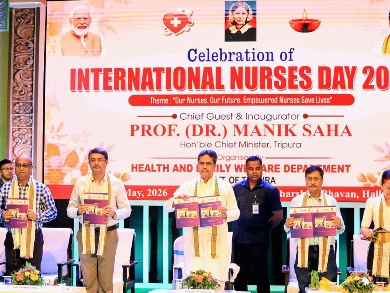 Tripura CM Manik Saha celebrates International Nurses Day (Photo/Tripura CMO) Tripura CM Manik Saha celebrates International Nurses Day (Photo/Tripura CMO)