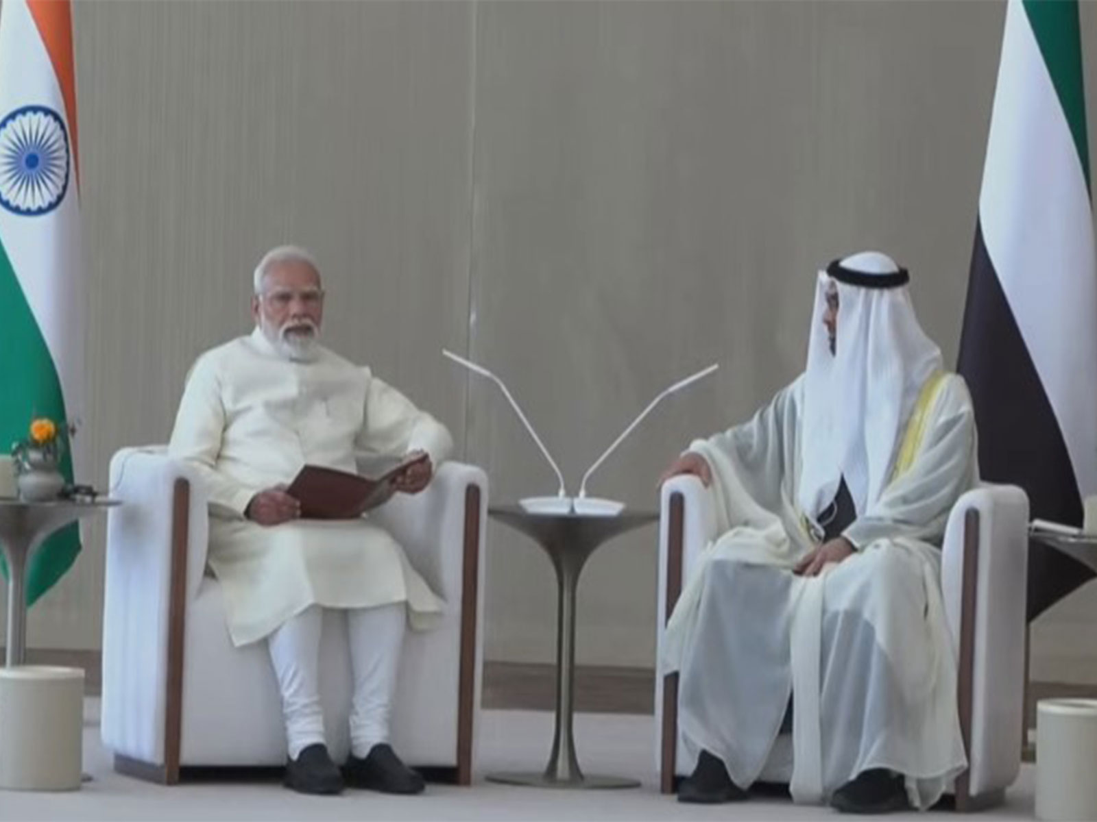 PM Modi holds talks with Sheikh Mohamed bin Zayed (Photo/DD News/ANI)
