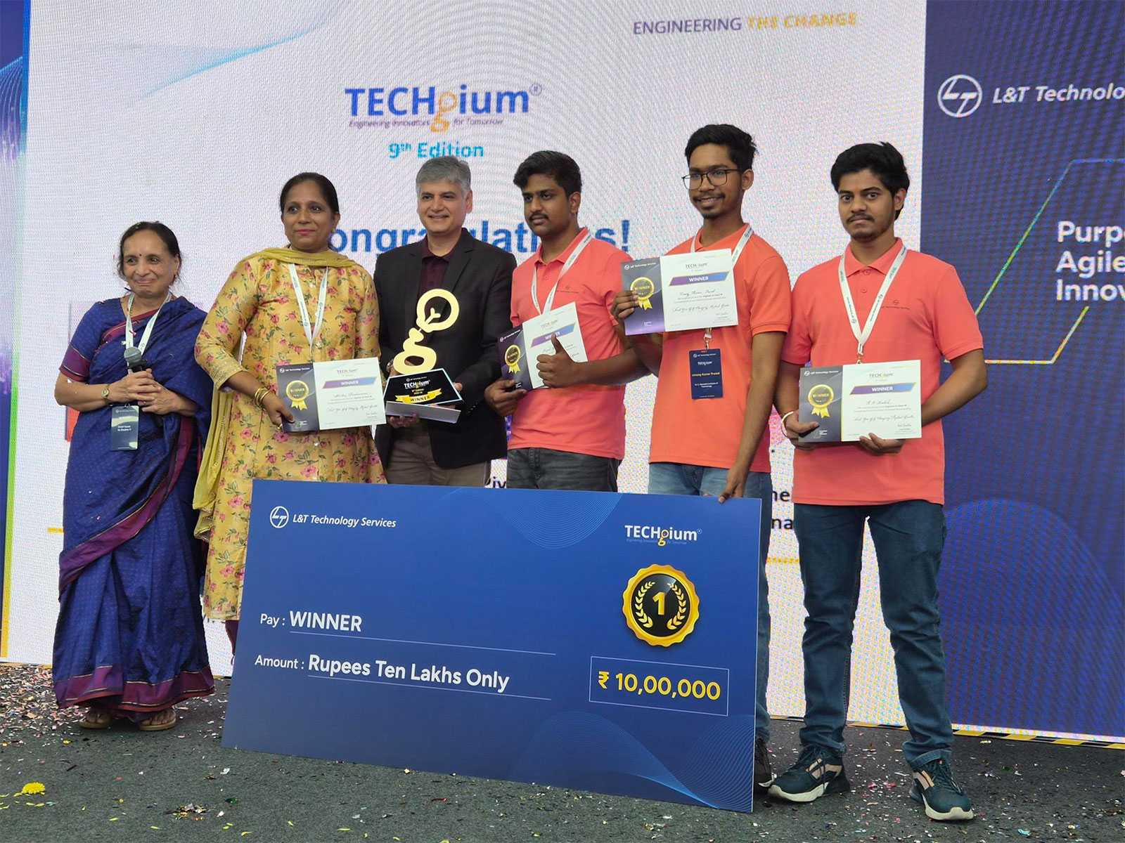 This year’s TECHgium saw 60% surge in participation. Seen in photo, winners of the 9th edition that concluded on Friday
