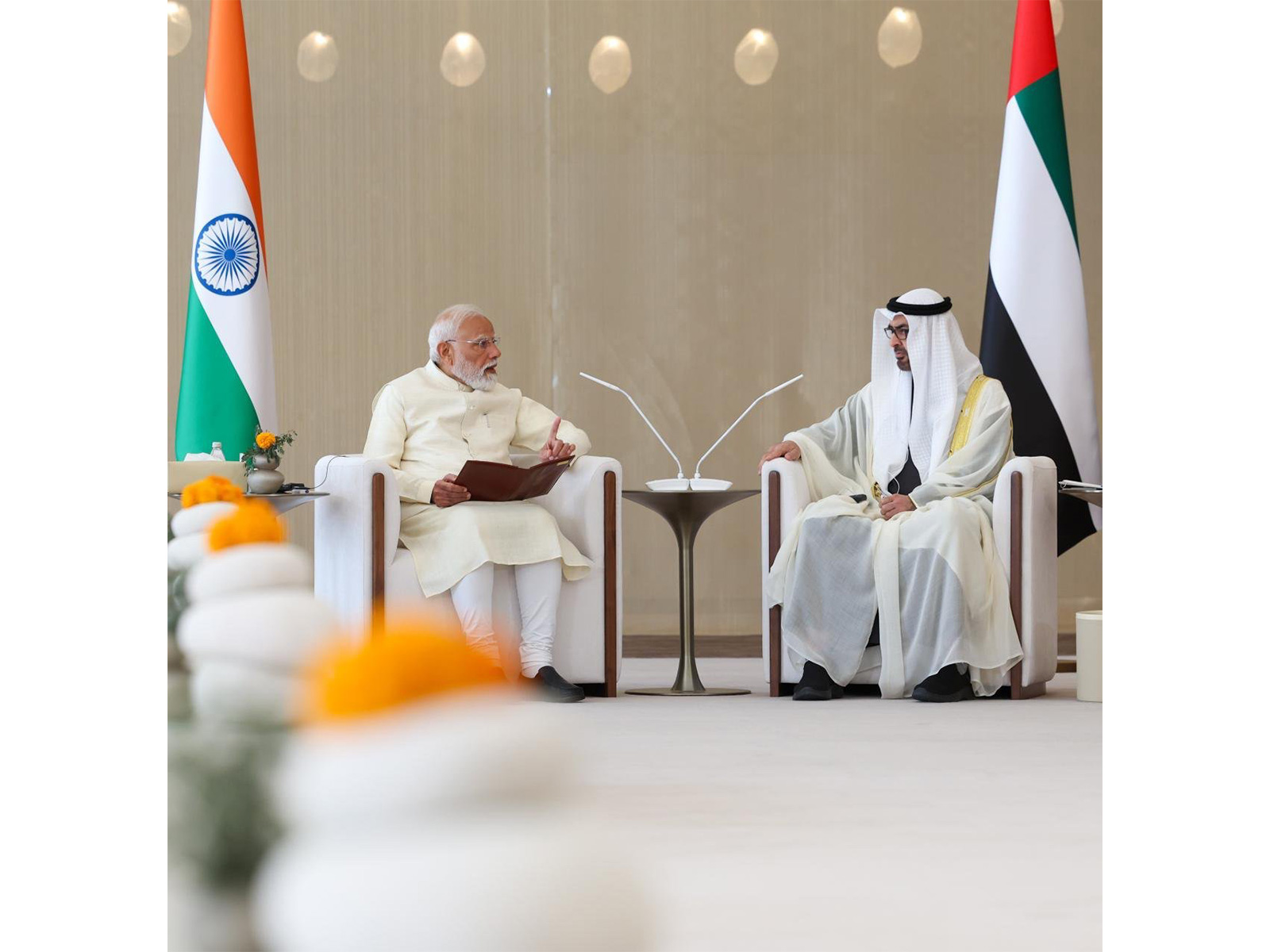 Prime Minister Narendra Modi with UAE President Mohamed bin Zayed Al Nahyan. (Photo: X/@narendramodi)