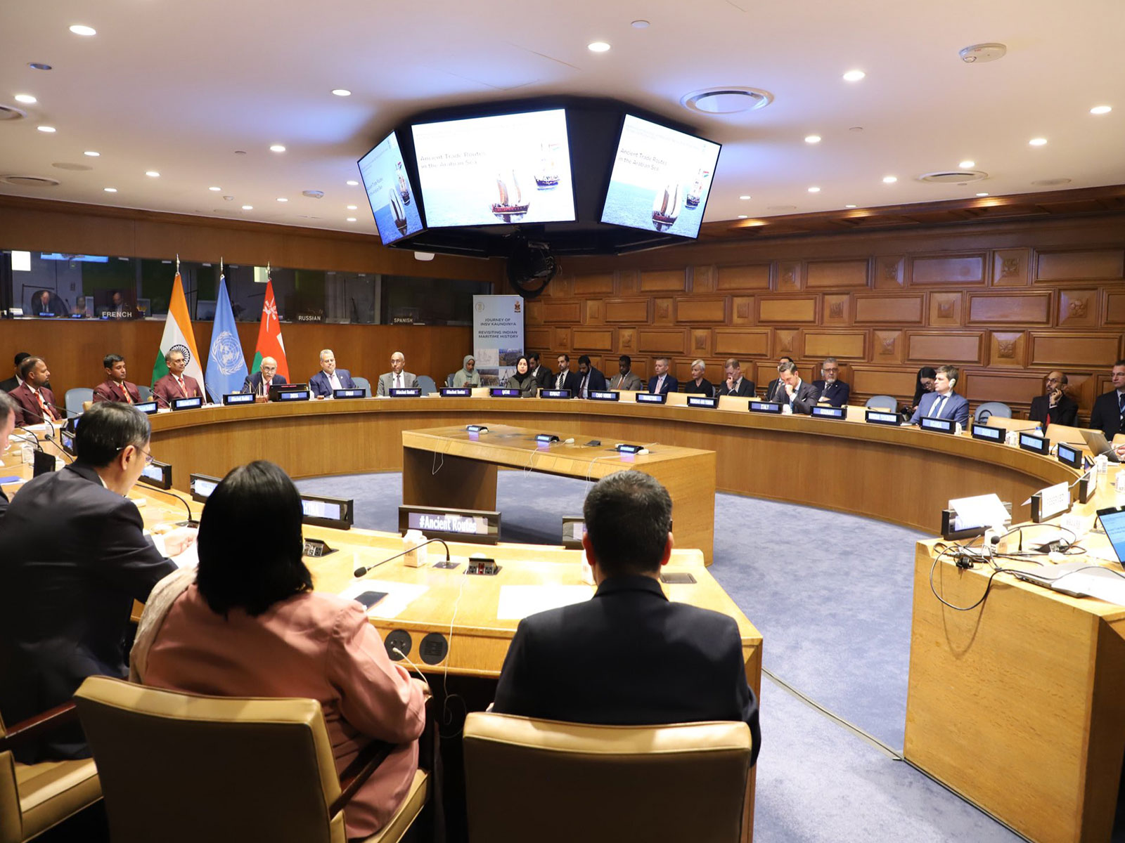 UN event highlights India–Oman maritime ties through INSV Kaundinya (Photo/X@IndiaUNNewYork)