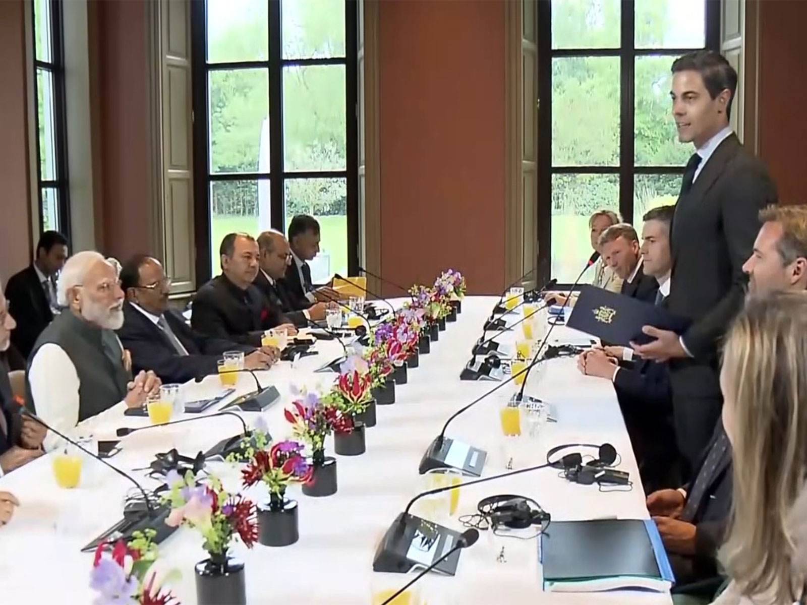 Dutch PM Rob Jetten speaking during delegation level talks with PM Narendra Modi (Photo/ANI)