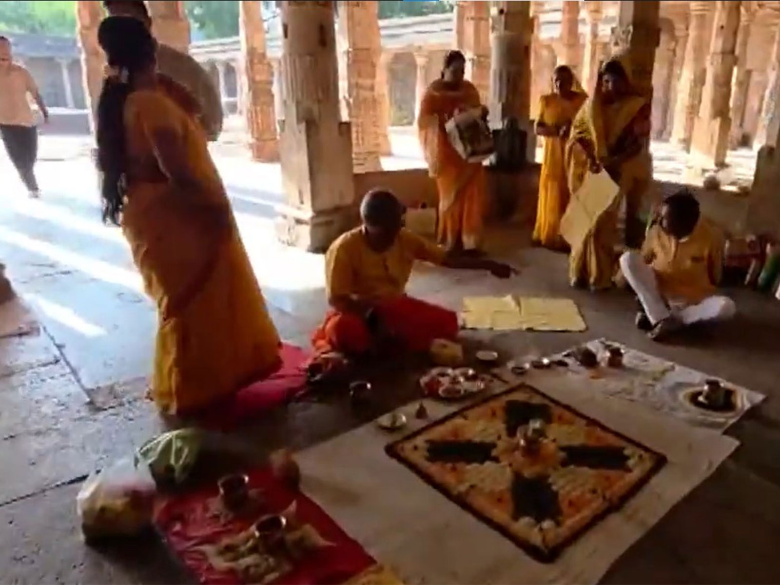 Devotees at the Bhojshala complex in Dhar (Photo/ANI) Devotees at the Bhojshala complex in Dhar (Photo/ANI)