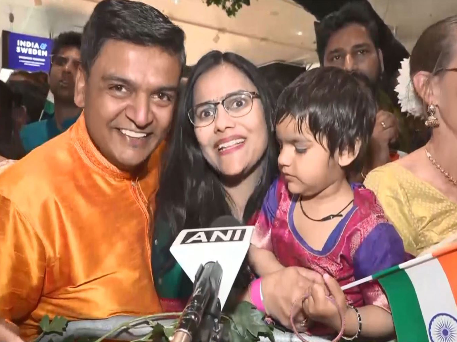 Members of the Indian diaspora gather in Gothenburg ahead of Prime Minister Narendra Modi’s arrival for the Sweden leg of his five-nation tour (Photo/ANI)