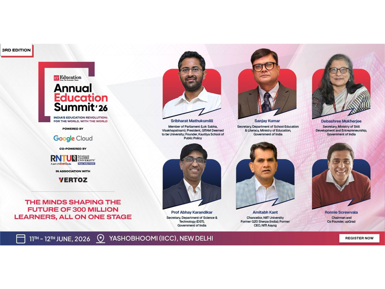 India’s most influential education platform returns for its third edition, uniting policymakers, global academics, technologists, and innovators to shape the future of learning.