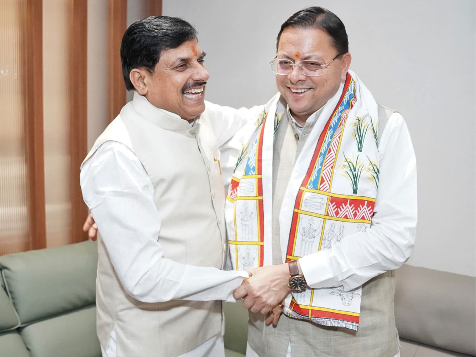 CM Pushkar Singh Dhami meets MP CM Mohan Yadav (Photo/Uttarakhand CMO)