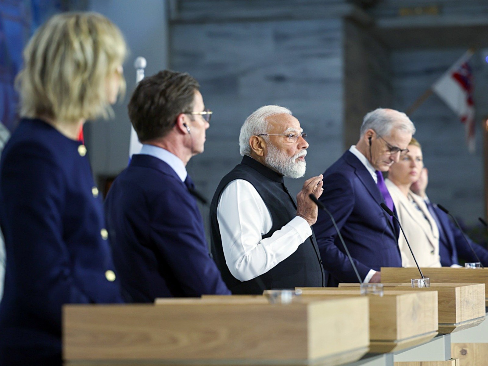 Prime Minister Narendra Modi while speaking at the India-Nordic summit (Photo/File Photo/ANI) 