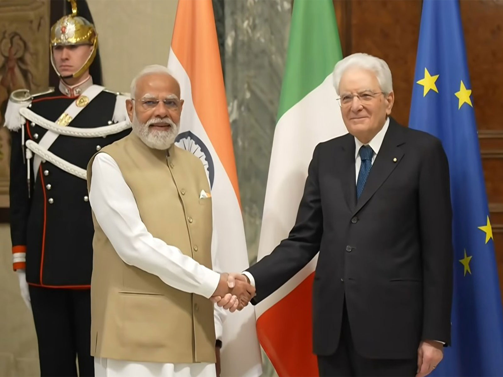  PM Modi holds delegation-level meeting with Italian President Sergio Mattarella (Photo/YouTube/NarendraModi)