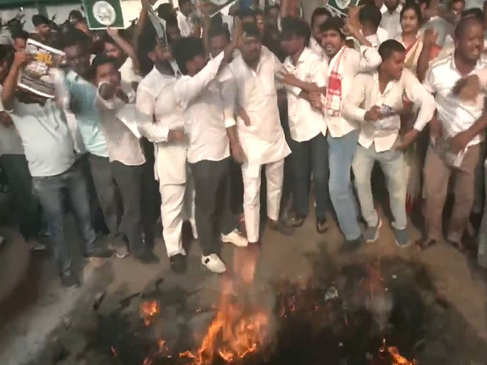 RJD Student Wing stages a protest over the NEET (UG) exam paper leak. (Photo/ANI)