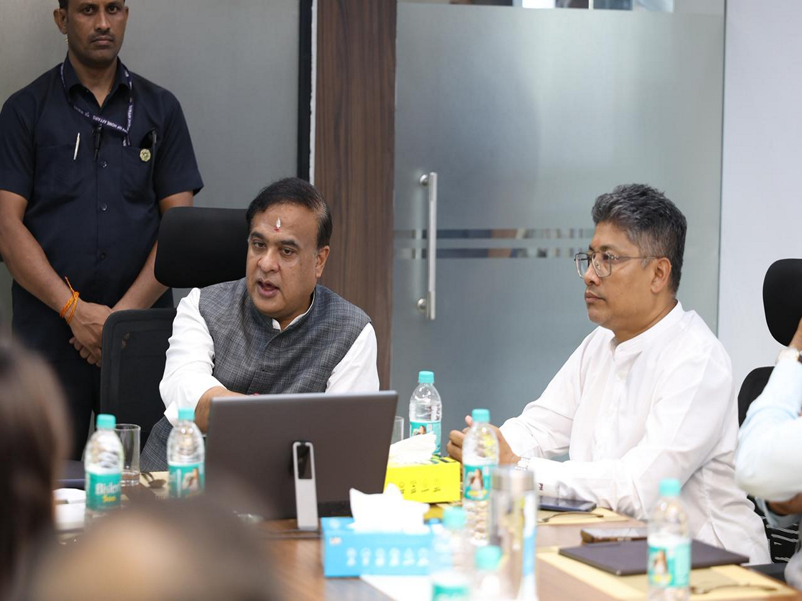 Assam Chief Minister Himanta Biswa Sarma inspects the proposed Mega Industrial Park site in Morigaon district during his visit (Photo/Assam CMO)
