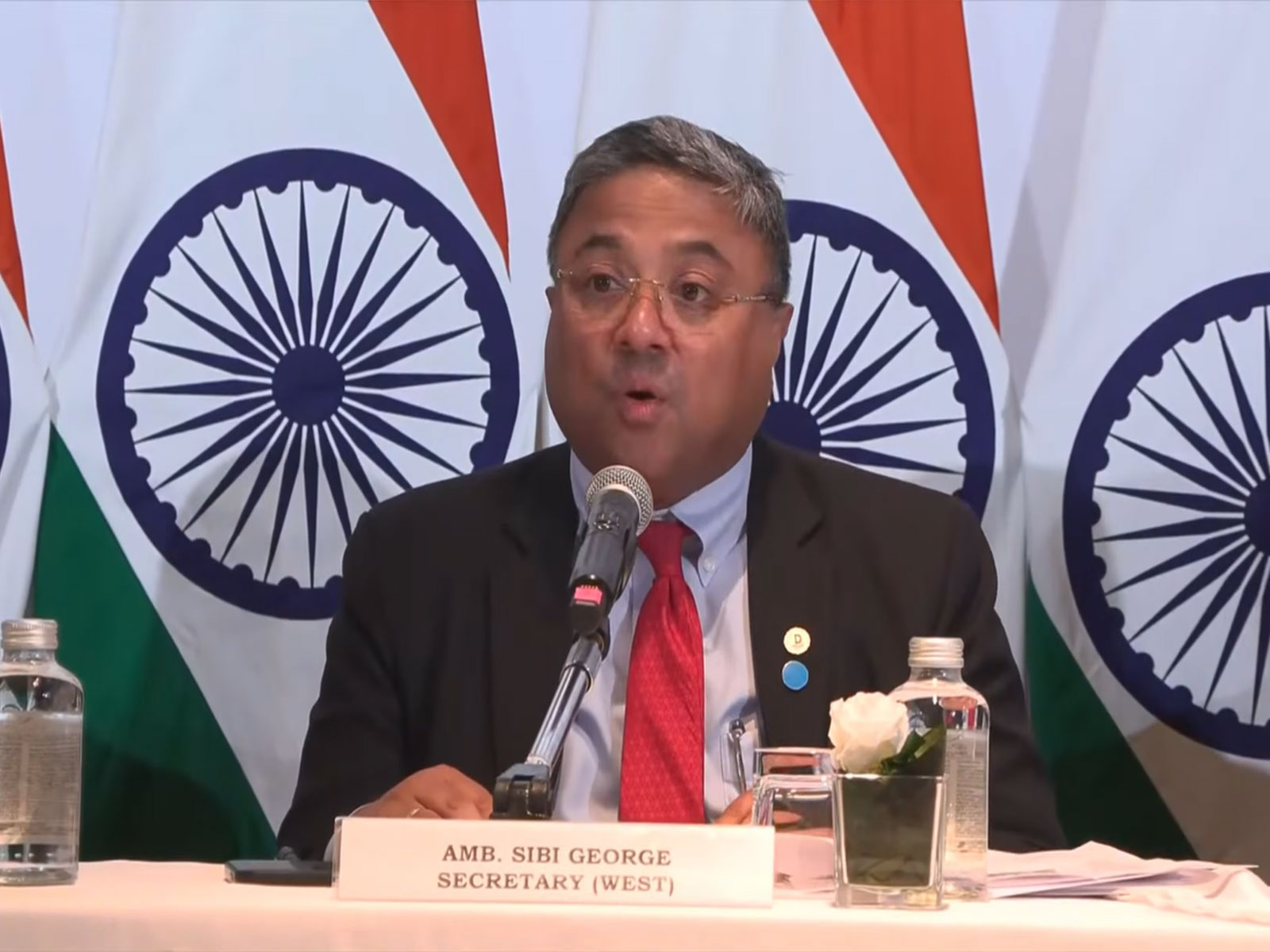  Secretary (West) in the Ministry of External Affairs, Sibi George (Photo: YouTube@ Ministry of External Affairs, India)