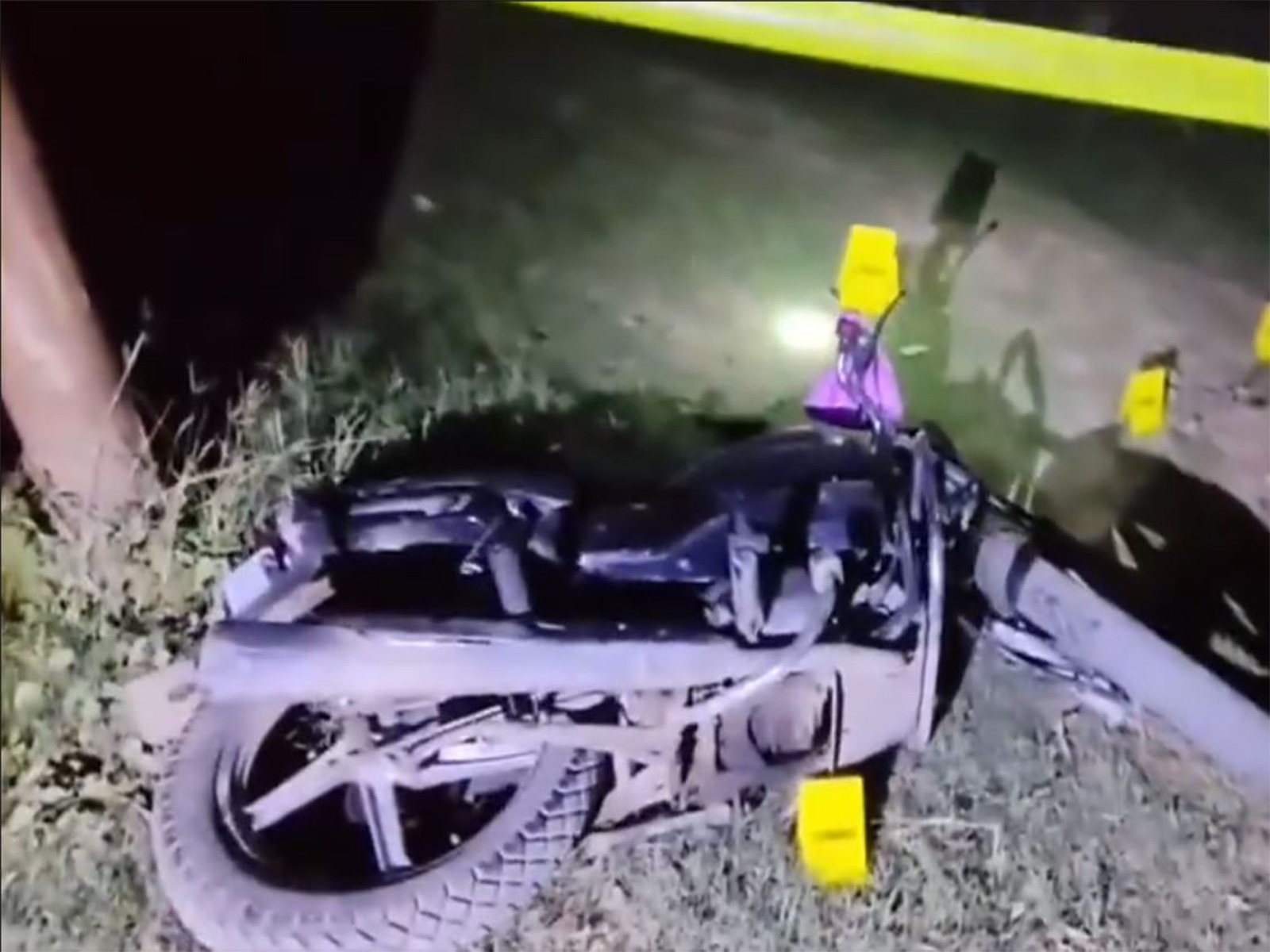 Bike used by the alleged accused during the encounter incident in UP’s Sambhal (Photo/ANI)