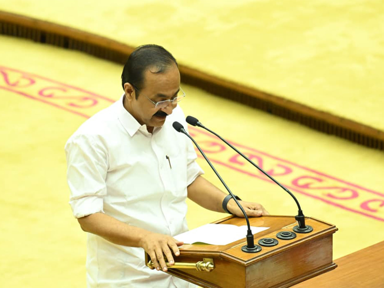 V D Satheesan takes oath of office as MLA in Keralam Assembly on May 21, 2026 (Photo/Kerala CMO)