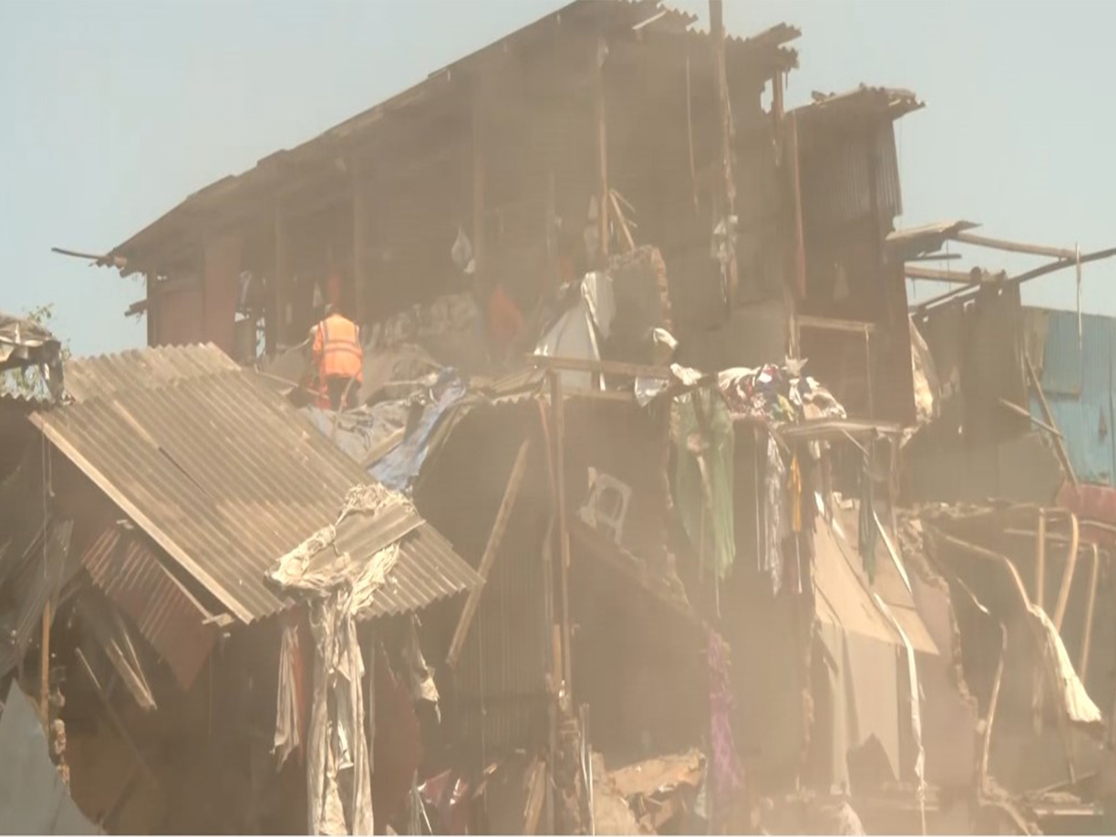 Visual of Anti Encroachment drive at Bandra Garib Nagar (Photo/ANI)