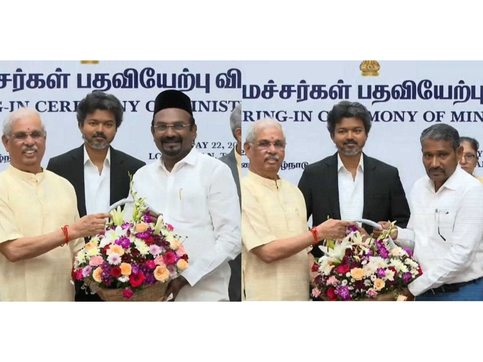 IUML's AM Shahjahan (left) and VCK's Vanni Arasu (right) (Photo/ANI)