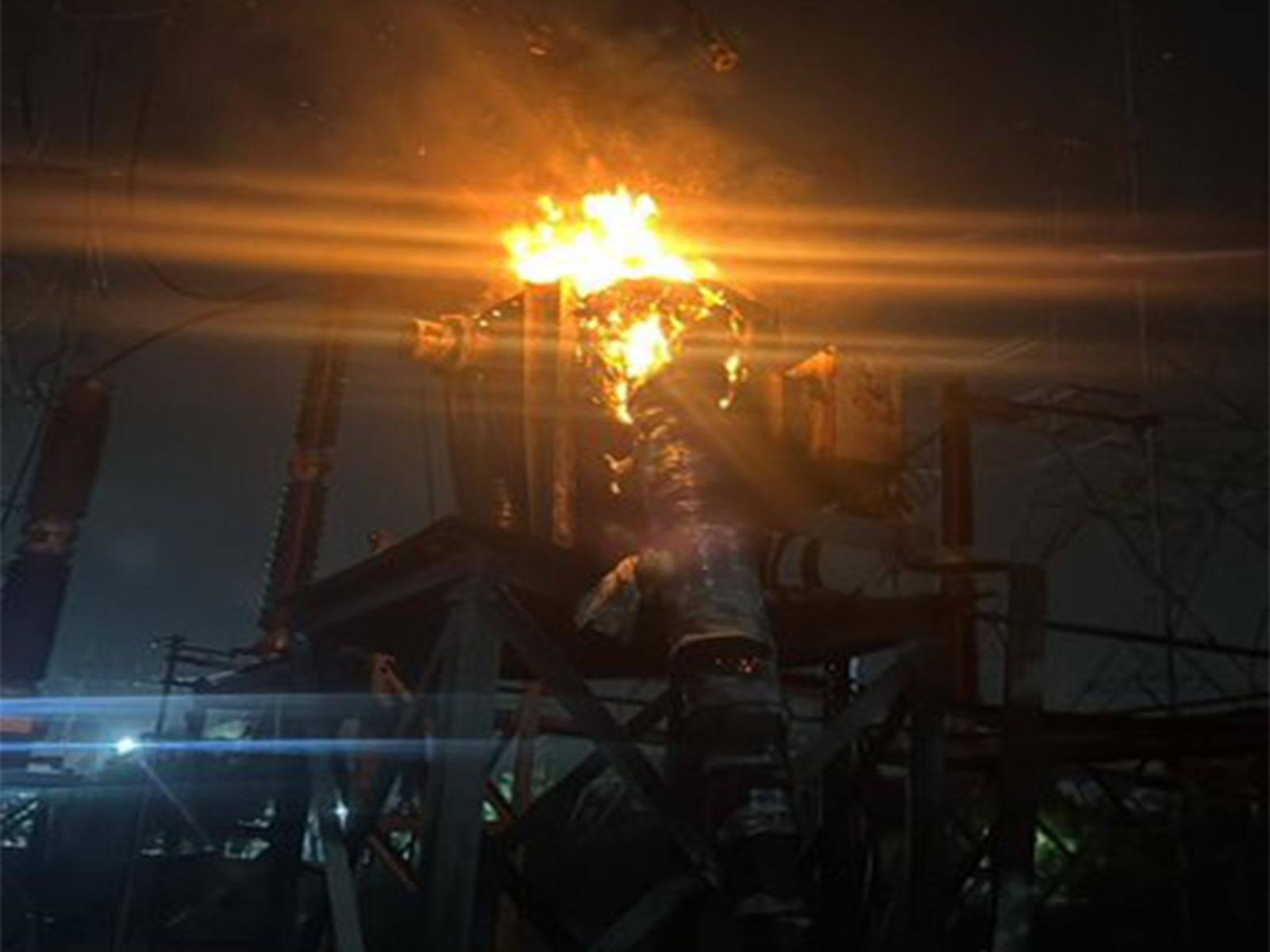 Visuals from Sector 72, where a fire broke out in the main transformer at the 220 KVA power station (Photo/DHBVNPROGurugram)