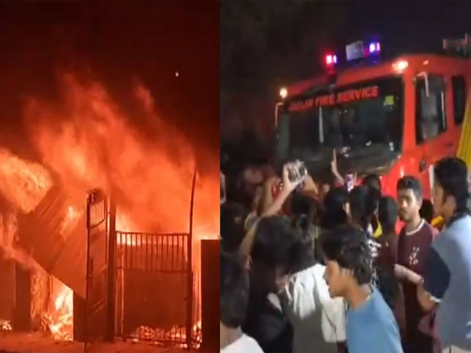 Massive fire breaks out at Shastri Park furniture market (Photo/ANI) Massive fire breaks out at Shastri Park furniture market (Photo/ANI)