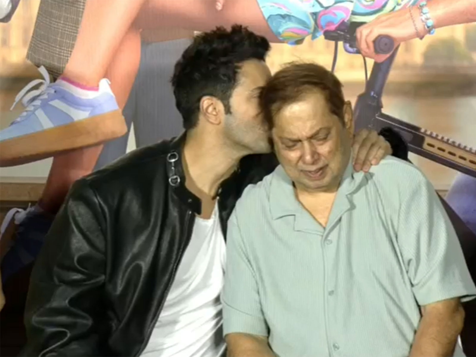 Varun Dhawan, David Dhawan at ‘Hai Jawani Toh Ishq Hona Hai’ trailer launch (Photo/ANI)