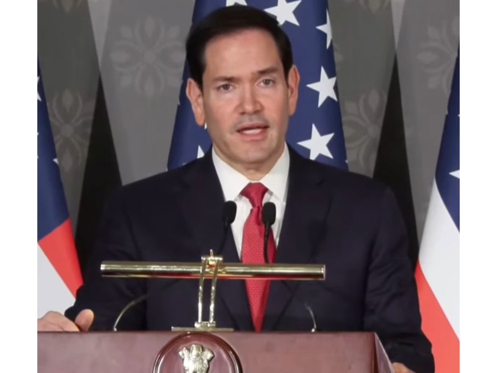 US Secretary of State Marco Rubio addressing the joint press conference (Photo/YouTube/MEA)