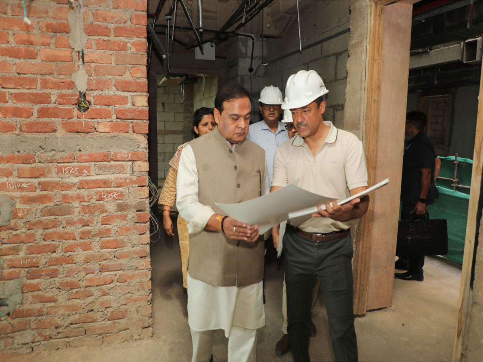 Chief Minister Himanta Biswa Sarma at new Assam Bhawan site in Delhi(Photo/SN/AIC)