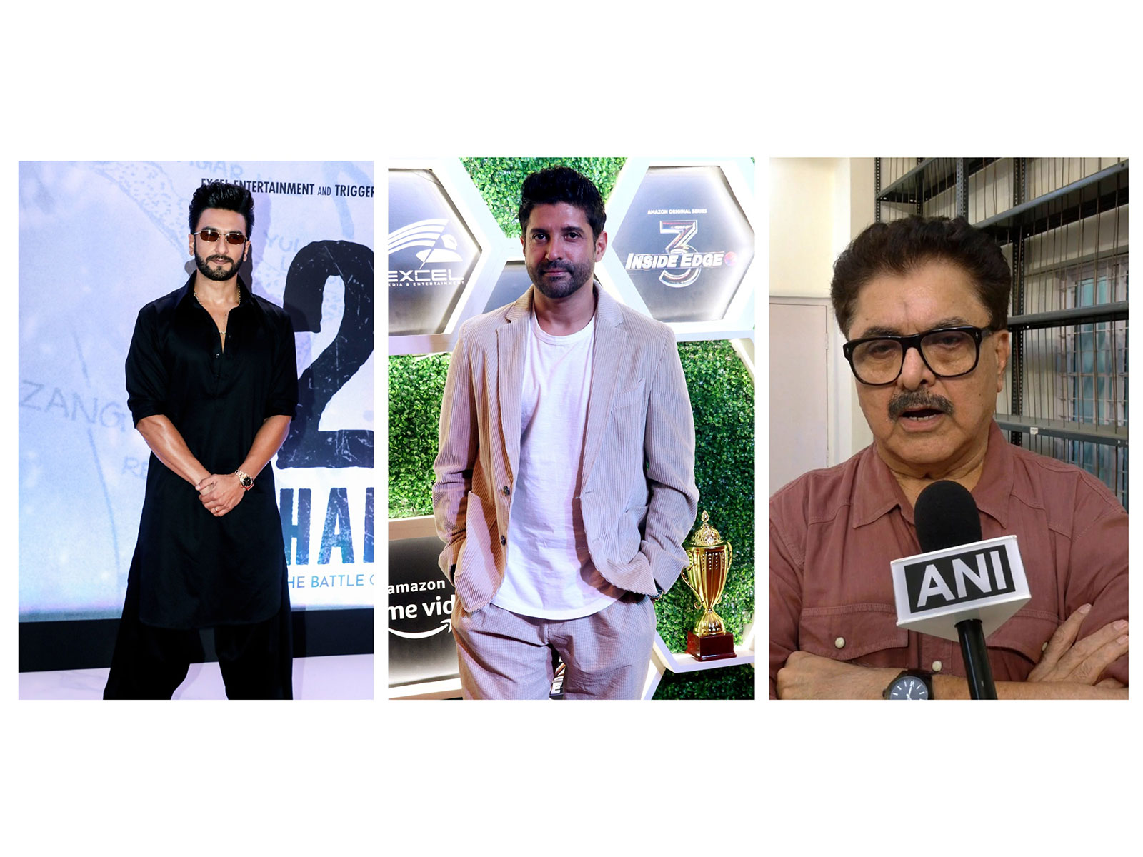 Ranveer Singh, Farhan Akhtar, Ashoke Pandit (Image source: ANI)
