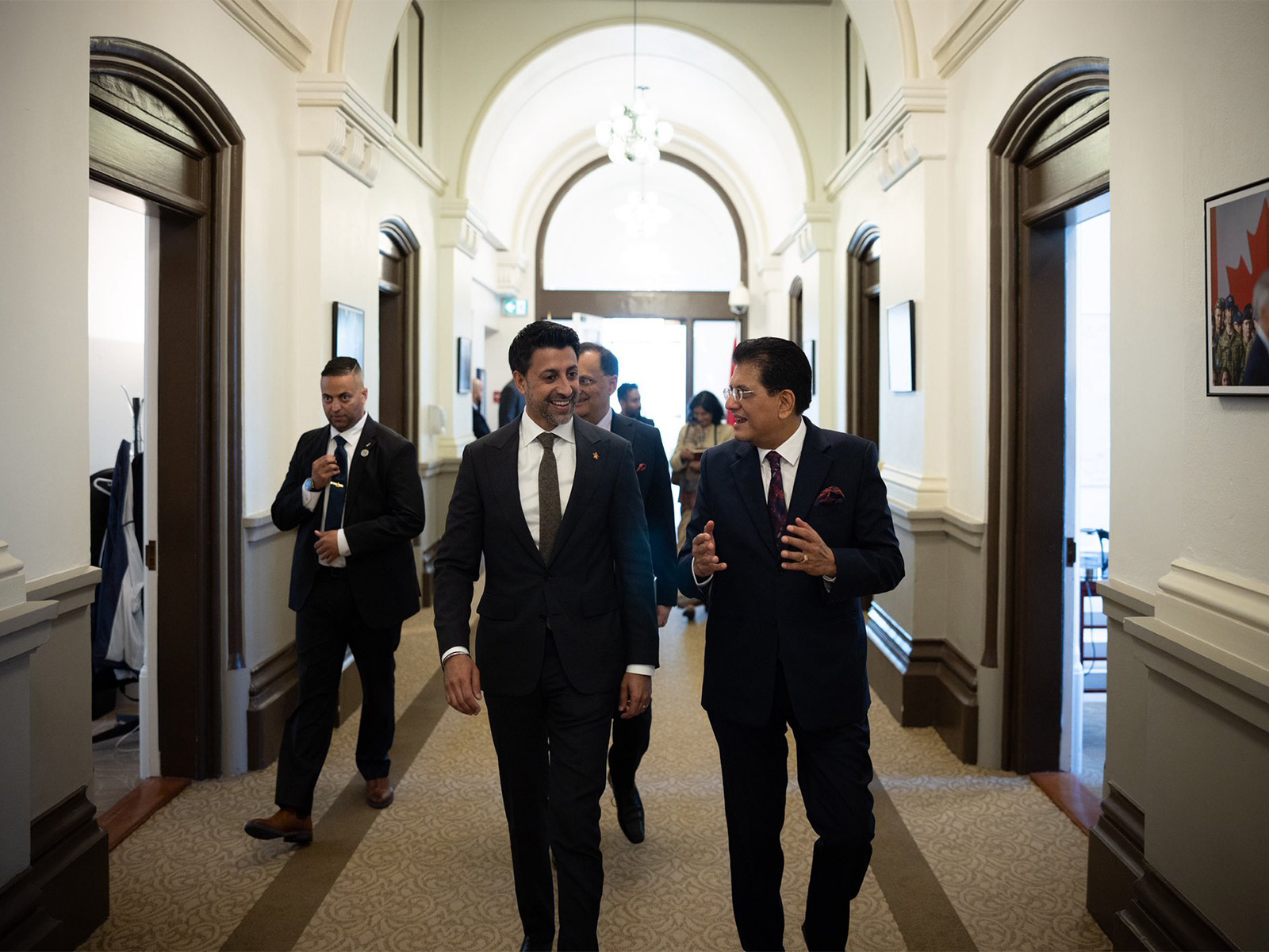Union Minister Piyush Goyal with Canada’s Minister of International Trade, Maninder Sidhu (Photo/X@MSidhuLiberal)