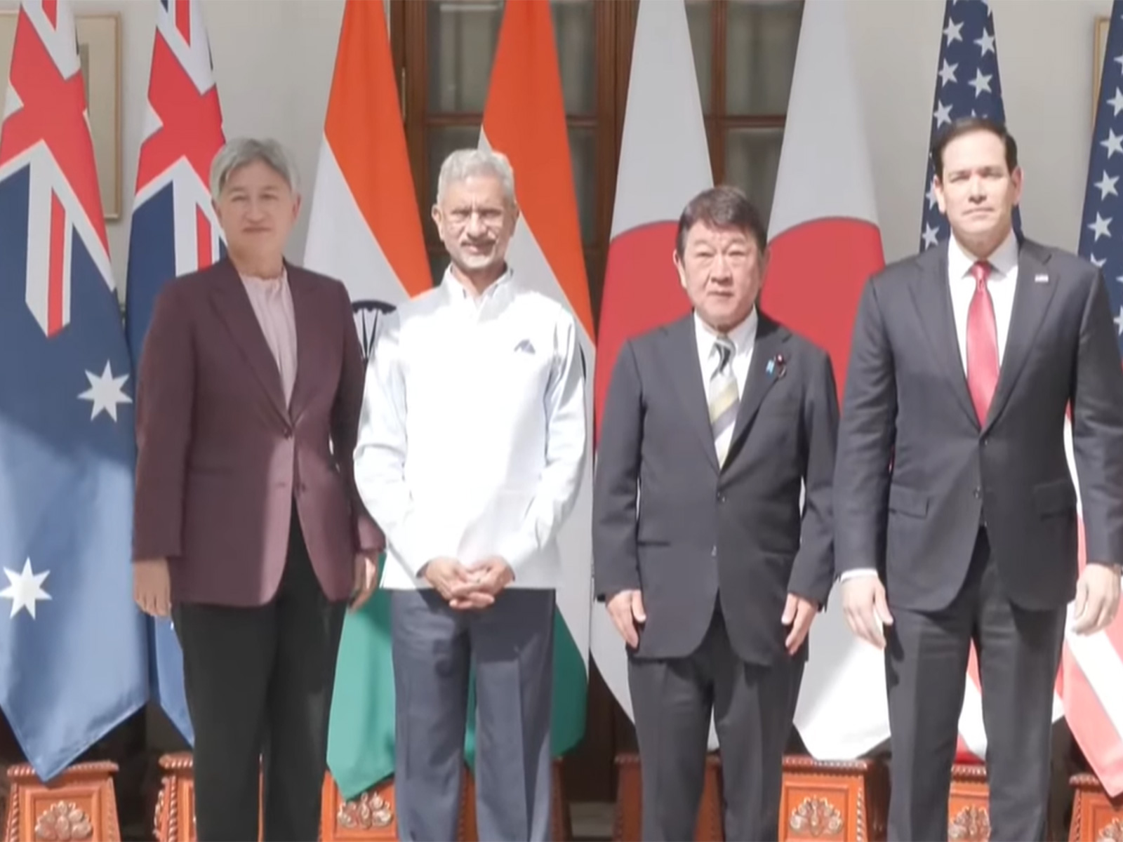 India-Australia- Japan-US QUAD FMs click family photo (Photo/ANI)