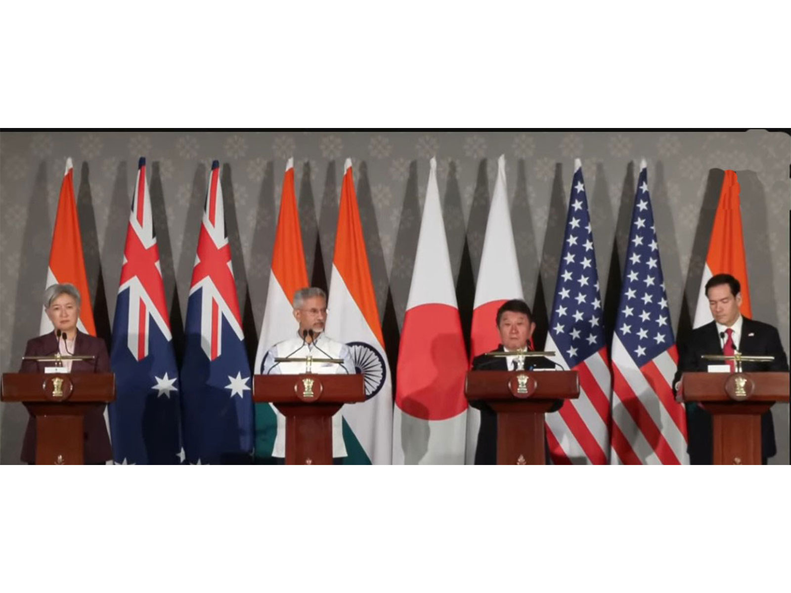 Penny Wong, S Jaishankar, Toshimitsu Motegi and Marco Rubio in New DElhi on May 26, 2026 (Photo/ANI) Penny Wong, S Jaishankar, Toshimitsu Motegi and Marco Rubio in New DElhi on May 26, 2026 (Photo/ANI)