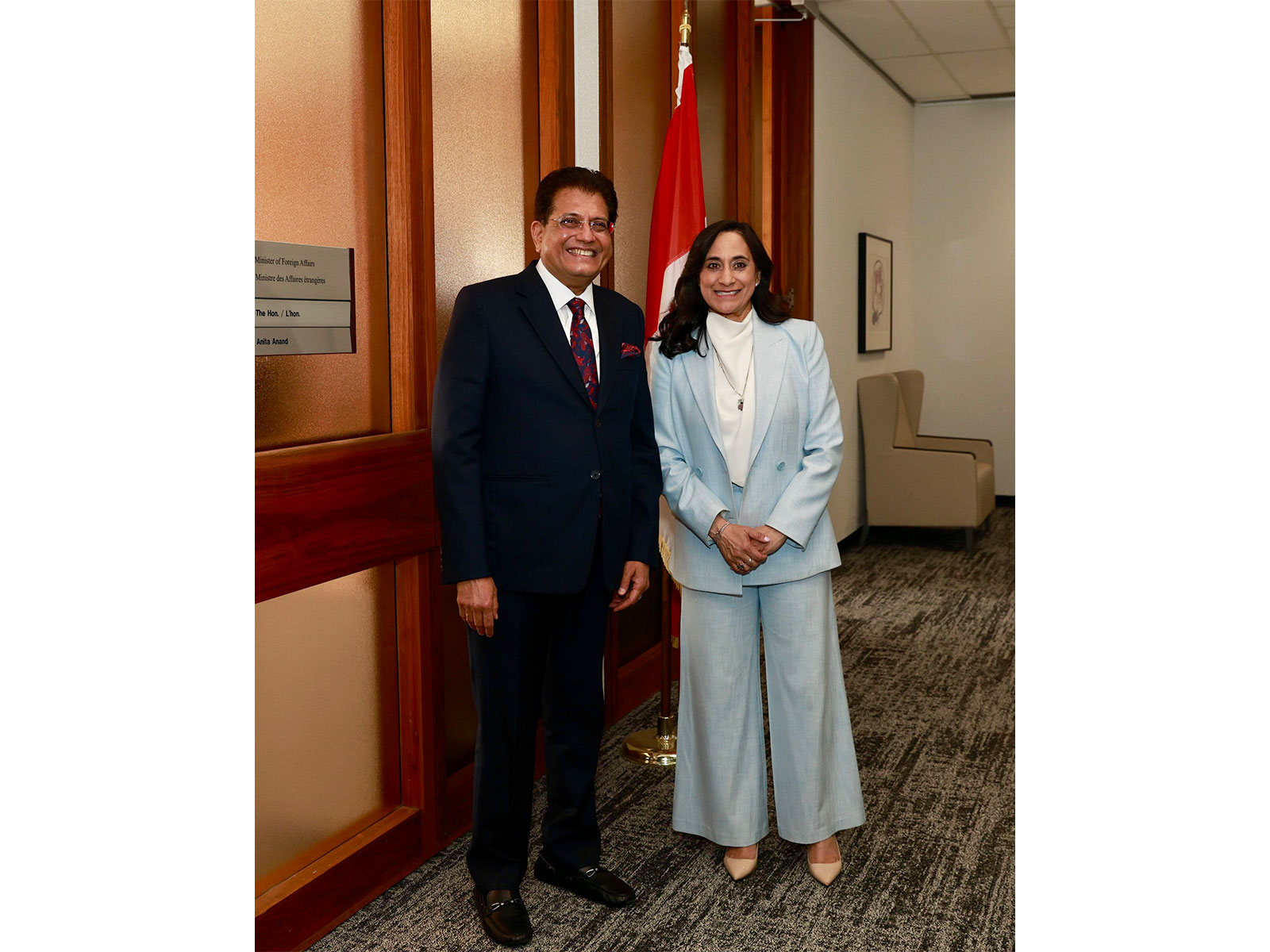 Union Minister Piyush Goyal meets Canadian Foreign Minister Anita Anand (Photo/X@PiyushGoyal) Union Minister Piyush Goyal meets Canadian Foreign Minister Anita Anand (Photo/X@PiyushGoyal)
