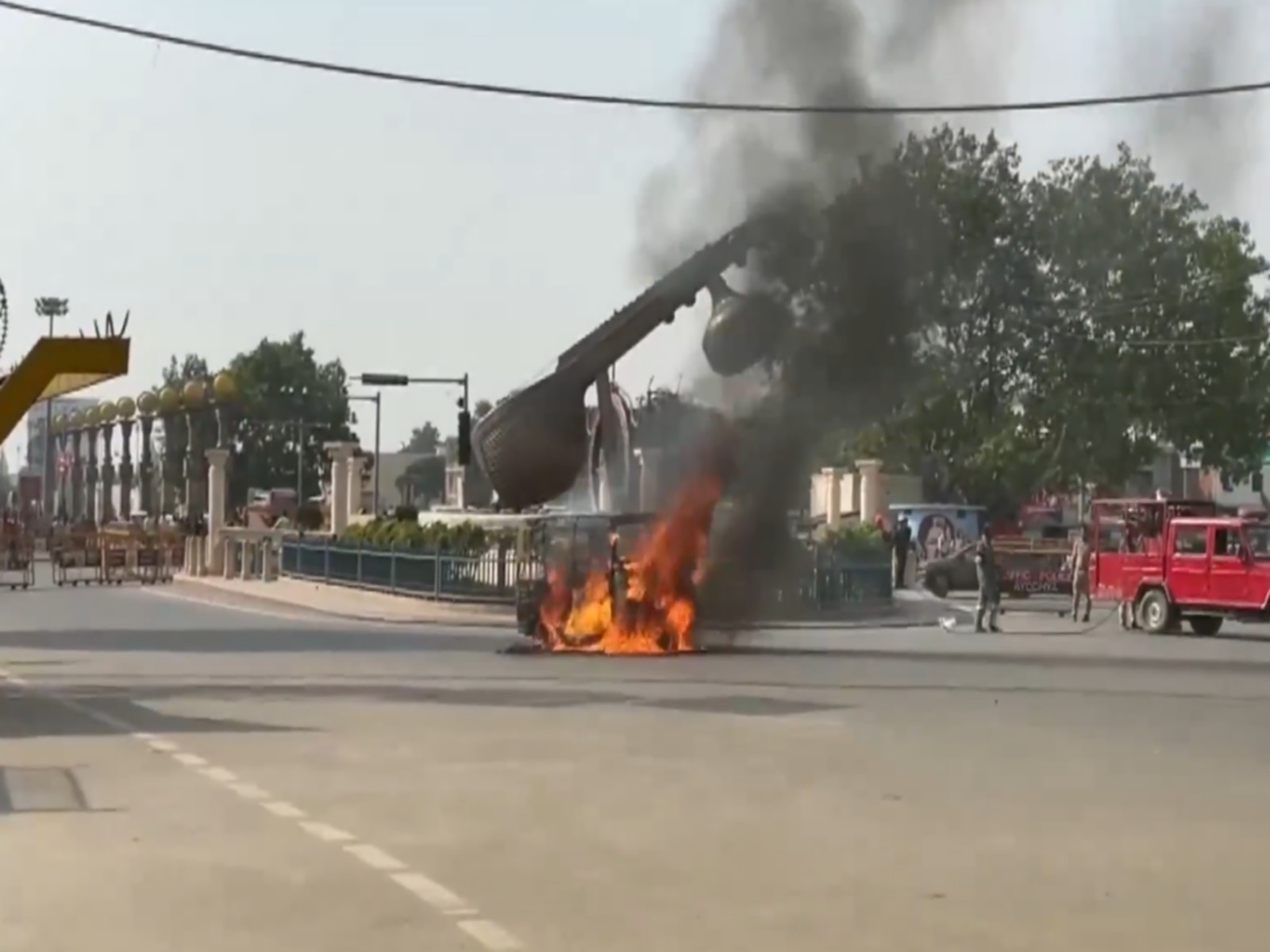 Visual of CNG Auto bursting into flame (Photo/ANI)