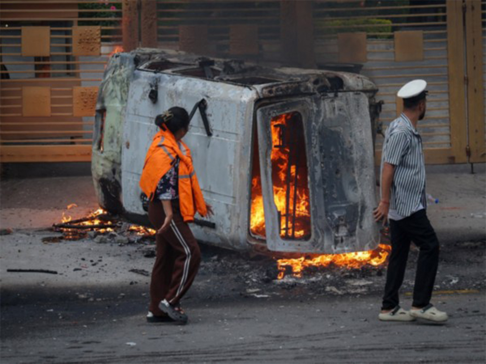A vehicle burns during Nepal's Gen Z protests. (File Photo/Reuters)