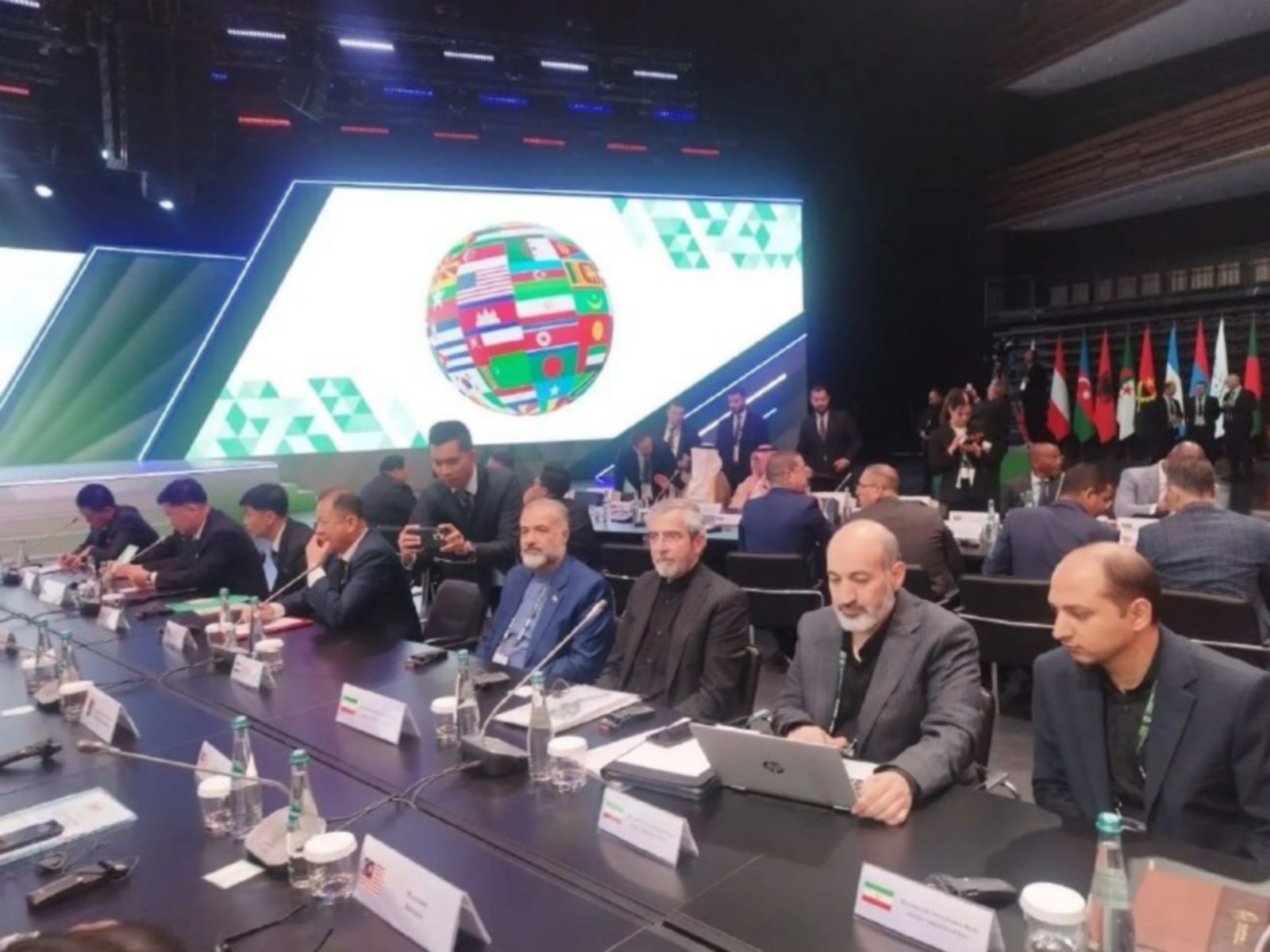 Ali Bagheri, Deputy Secretary of Iran's Supreme National Security Council along with other officials during the 1st International Security Forum and the 14th International Meeting of High-Ranking Officials Responsible for Security Matters in Moscow (Photo/Iranian State Media)