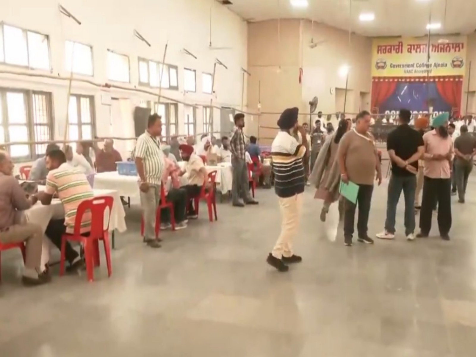 Visuals from a counting centre in Ajnala (Photo/ANI)