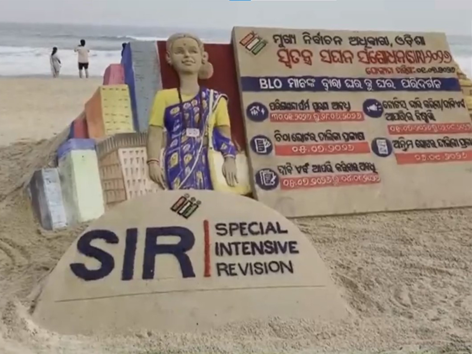 Sudarshan Pattnaik's sand art (Photo/ANI) Sudarshan Pattnaik's sand art (Photo/ANI)