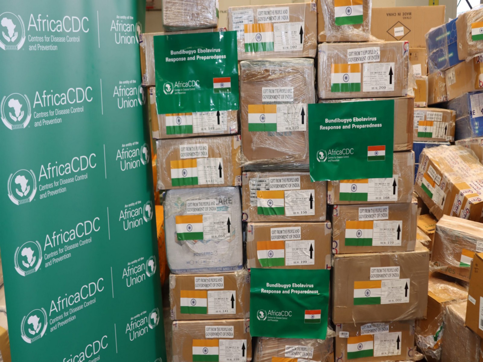 Medical supplies provided by the Government of India to support the ongoing Ebola response efforts (Photo/X/@AfricaCDC) Medical supplies provided by the Government of India to support the ongoing Ebola response efforts (Photo/X/@AfricaCDC)